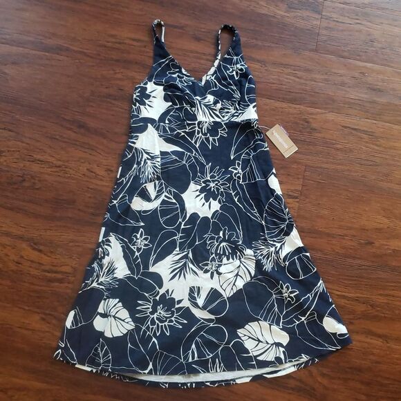 Patagonia Womens Navy Dress Chic Midi Athletic Summer Hiking Cotton Size XS NEW - Picture 2 of 5